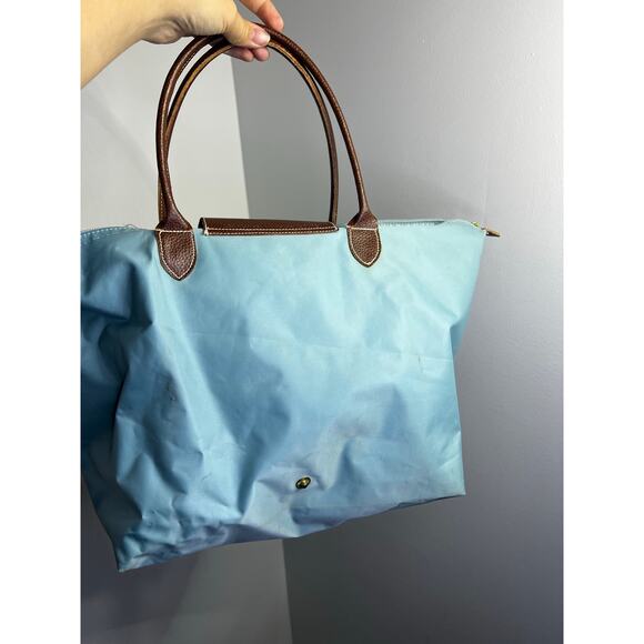 Longchamp Tote bag  Blue Nylon Leather Handle Shoulder Bag - Picture 7 of 9
